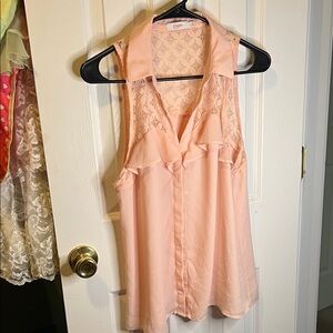 Candie's Pink Lace Pattern Blouse